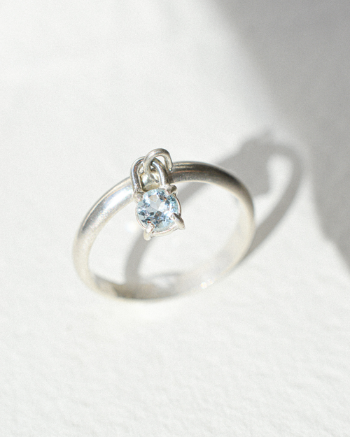 Blue Topaz Charm Ring
