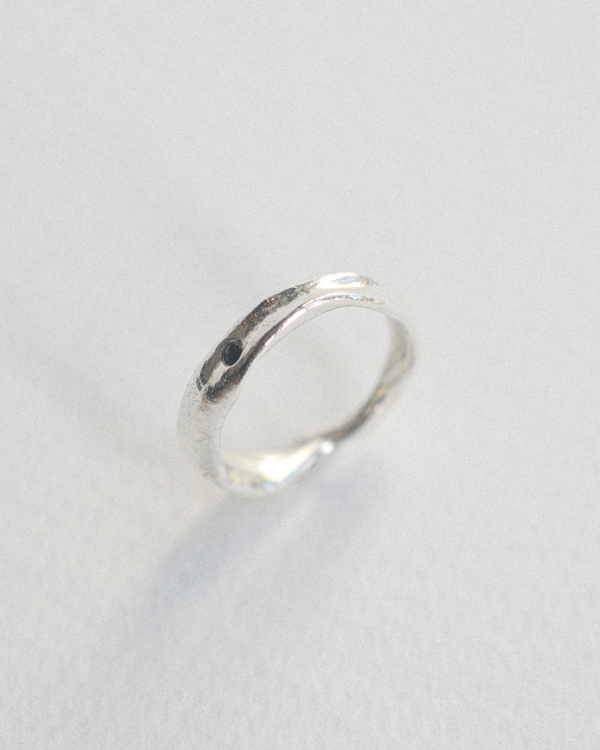 Half molten sapphire ring