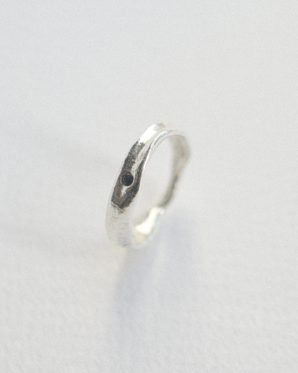 Half molten sapphire ring