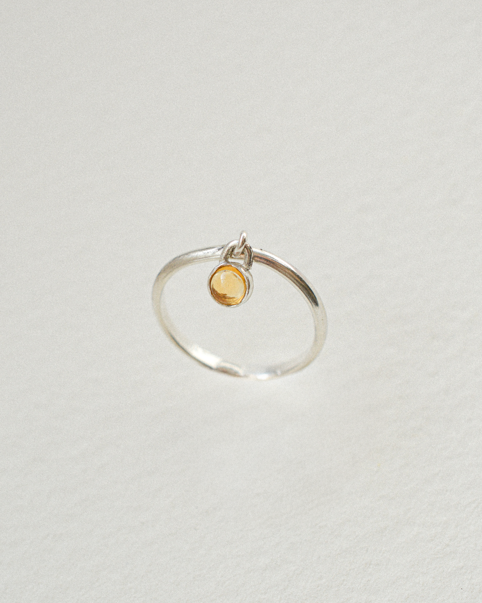 Citrine charm ring